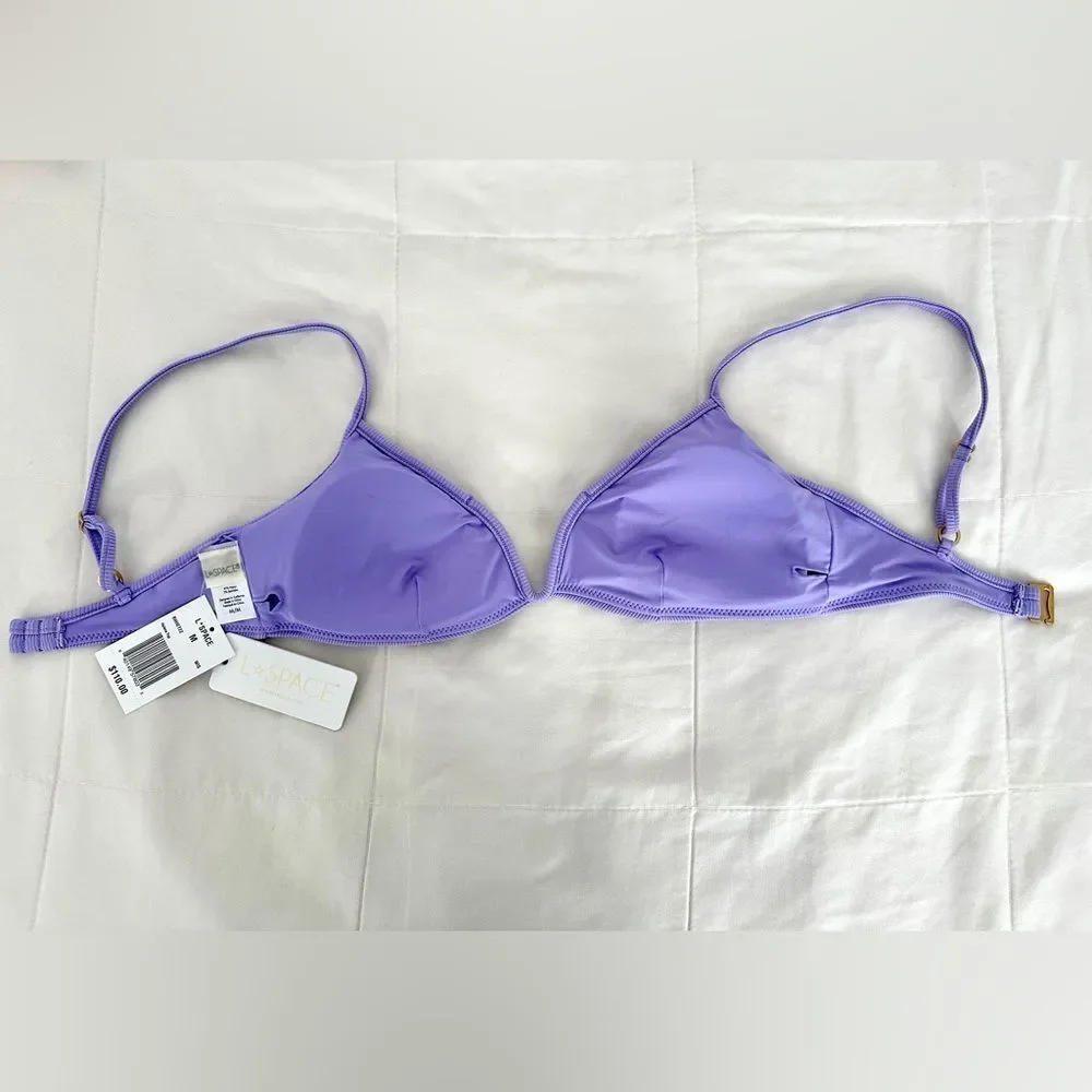 L*Space Helena Bikini Top Wisteria Ribbed Size M • NEW WITH TAGS •